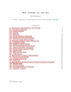 Real Analysis, 131A, Fall 2014 (full set of notes)