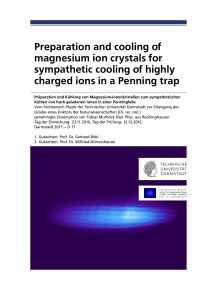 Preparation and cooling of magnesium ion crystals for