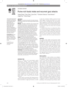 Purine-rich foods intake and recurrent gout attacks