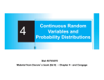 Continuous Random Variables and Probability Distributions