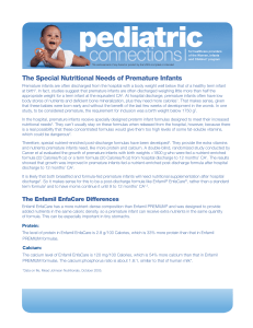 The Special Nutritional Needs of Premature Infants