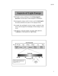 Aspects of Light Energy