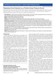 Respiratory Event Detection by a Positive Airway Pressure Device