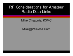 RF Considerations for Amateur Radio Data Links