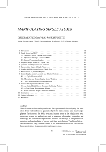 manipulating single atoms - Quantum technologies