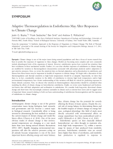 Adaptive Thermoregulation in Endotherms May
