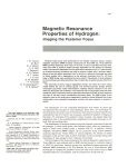 Magnetic Resonance Properties of Hydrogen