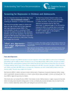 Screening for Depression in Children and Adolescents: Consumer