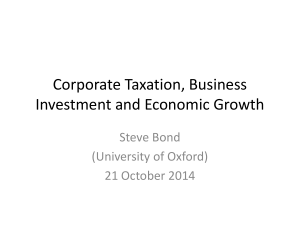 Corporate Taxation, Business Investment and Economic Growth