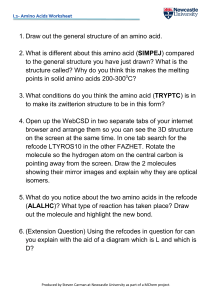 Amino Acids Worksheet - Newcastle University