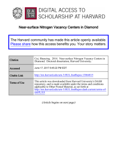 Near-surface Nitrogen Vacancy Centers in Diamond The Harvard