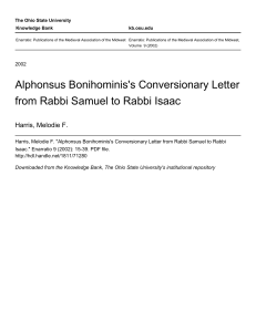 Alphonsus Bonihominis`s Conversionary Letter