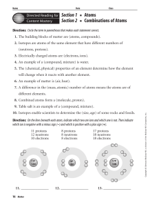 Chapter 18 Resource: Matter