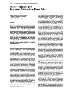 The SR Protein SRp38 Represses Splicing in M Phase Cells