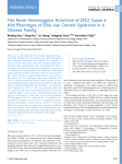 Two novel heterozygous mutations of EVC2 cause a mild phenotype