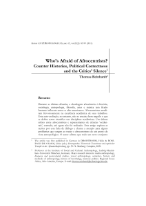 Who`s Afraid of Afrocentrists? Counter Histories, Political