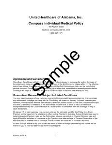 UnitedHealthcare of Alabama, Inc. Compass Individual Medical Policy