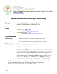 PHM 281N Pharmaceutical Biochemistry II