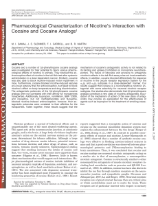 Pharmacological Characterization of Nicotine`s Interaction with