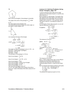 Lesson 3.4: Solving Problems Using Acute Triangles, page 147