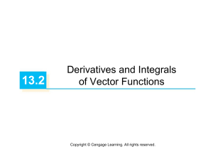 Derivatives and Integrals of Vector Functions