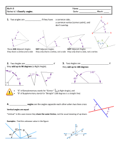 1. Two angles are