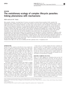 The evolutionary ecology of complex lifecycle parasites