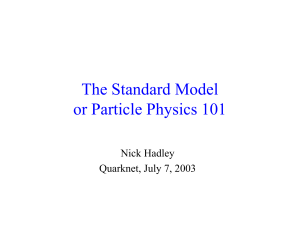 The Standard Model or Particle Physics 101