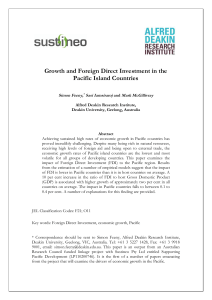 Growth and Foreign Direct Investment in the Pacific Island Countries