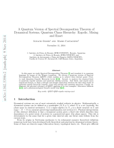 A Quantum Version of The Spectral Decomposition Theorem of