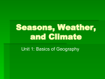 Seasons, Weather, and Climate