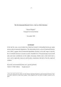 The Environmental Kuznets Curve: a Survey of the Literature