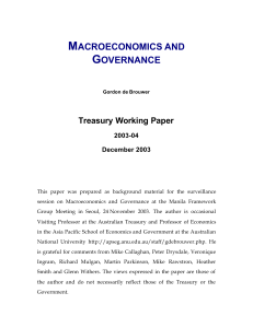 Macroeconomics and Governance