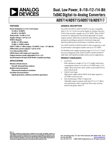 AD9714/AD9715/AD9716/AD9717 Dual, Low Power 8-/10-/12