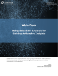 White Paper Using Sentiment Analysis for Gaining Actionable Insights