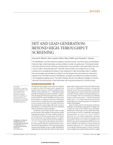 hit and lead generation: beyond high-throughput screening