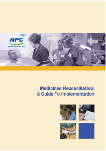 Medicines Reconciliation: A Guide to Implementation (NPC)