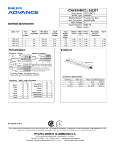 Advance ICN4S5490C2LS35M 0.99 Ballast Factor