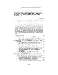 A Sinking Ship: EPA Regulation of the Navy Training Program
