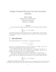 Simple Continued Fractions for Some Irrational Numbers