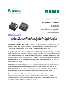 Littelfuse Introduces Single Fuse Solution for Applications that