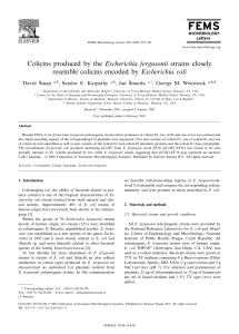 Colicins produced by the Escherichia fergusonii strains closely