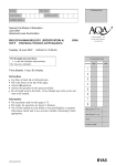 A-level Human Biology Question paper Unit 5 - Inheritance