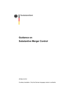 Guidance on Substantive Merger Control