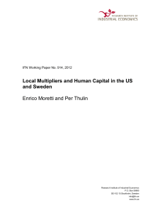 Local Multipliers and Human Capital in the US and Sweden Enrico