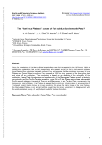 "lost Inca Plateau": cause of flat subduction - Archimer