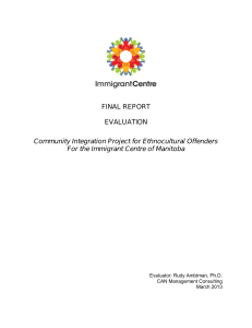 Community Integration Project for Ethnocultural Offenders