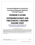 insider`s guide interpretation and treatment: urinary halide test