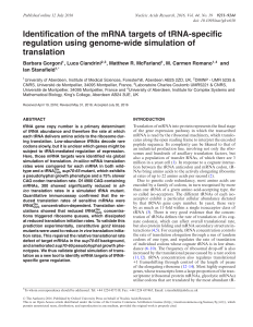 Identification of the mRNA targets of tRNA