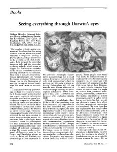Books Seeing everything through Darwin`s eyes
